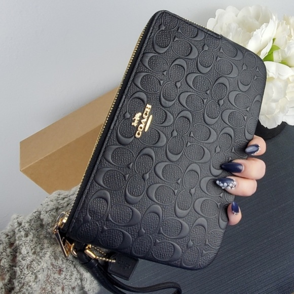 Coach Handbags - COACH DOUBLE ZIP WALLET WRISTLET